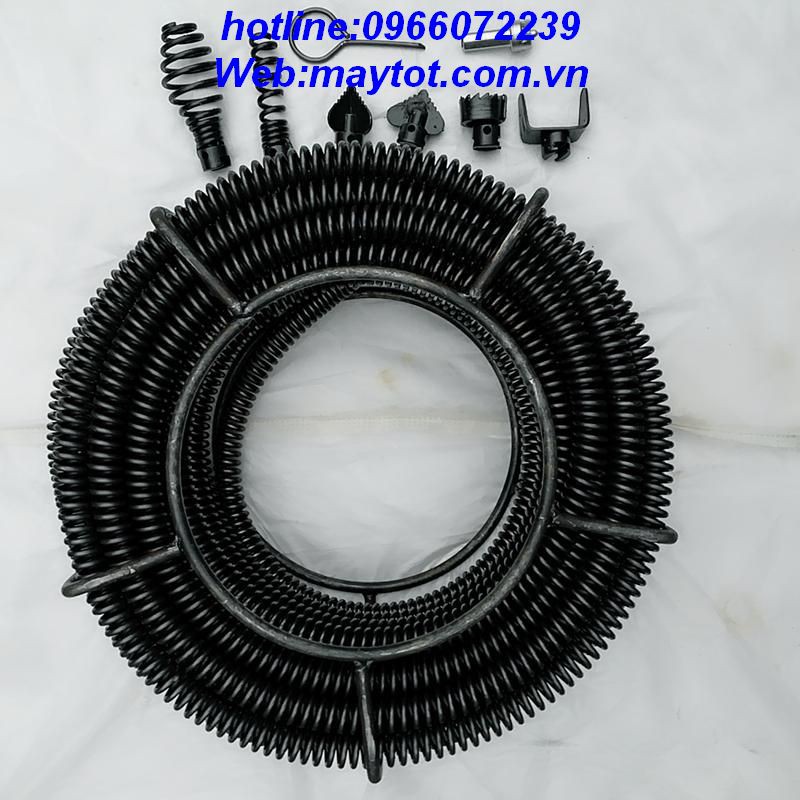 Dây thông tắc cống lò xo phi 16 dùng cho máy khoan dài 9m