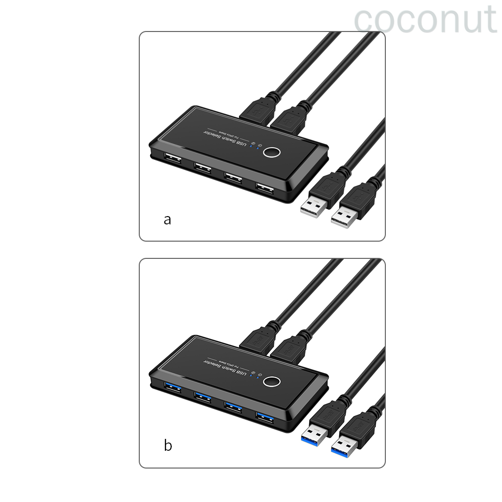 Ổ chia cáp 2 đầu vào và 4 đầu ra USB 2.0 cho máy in và máy tính