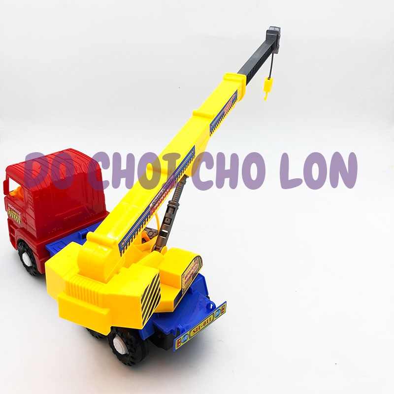 Đồ chơi xe cẩu móc SH011 bằng nhựa chạy trớn size 40x12x18cm
