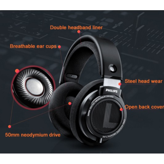 Philips SHP9500 headphone headset open-back over-ear