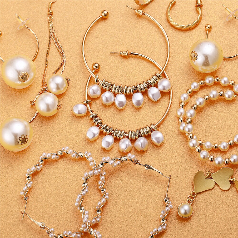 Khuyên tai AY đính ngọc trai giả thời trang dành cho nữ