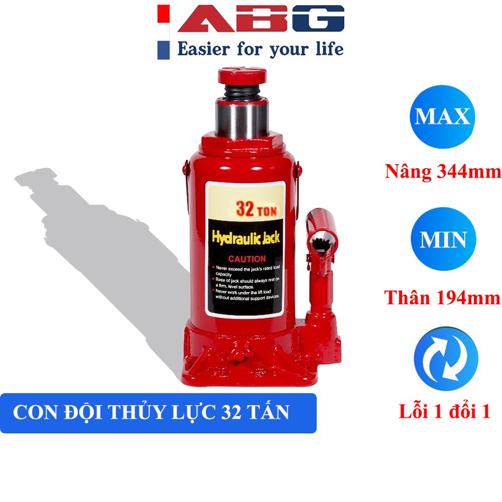 Kích Thủy Lực, Con Đội Thủy Lực ABG Loại 32 Tấn - Chuyên Dùng Để Kích Ô tô, Nâng Vật Có Tải Trọng Nặng