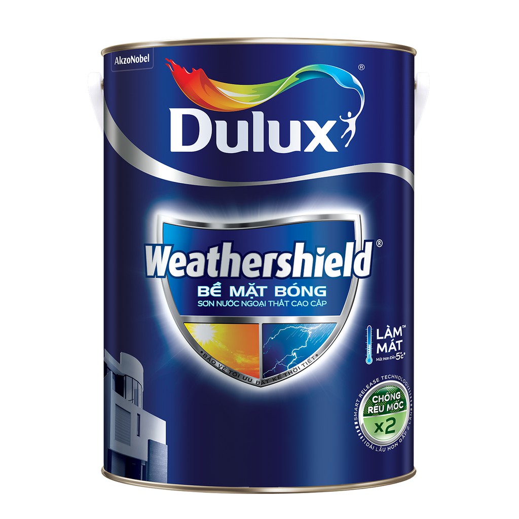 Sơn ngoại thất cao cấp Dulux Weathershield Bề Mặt Bóng BJ9 - lon 5L