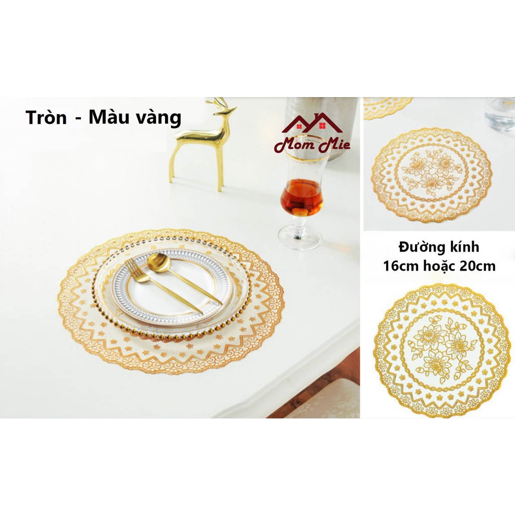 Miếng lót bình trà, bình hoa, hoa văn dập nổi vuông-tròn - A003 - A004