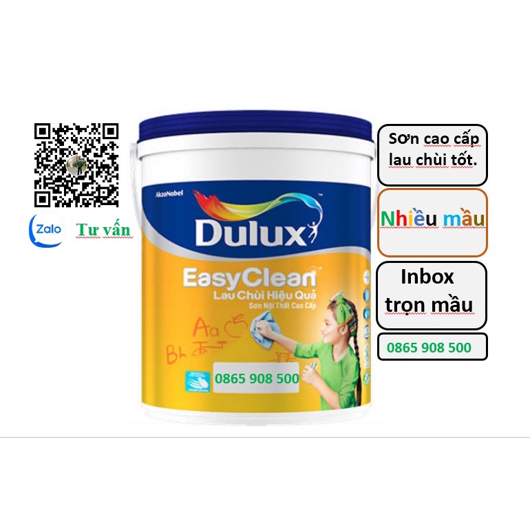 (VZ) Sơn nước nội thất cao cấp Dulux Easy clean lau chùi hiệu quả, bề mặt mờ, dung tích  - 1 Lít