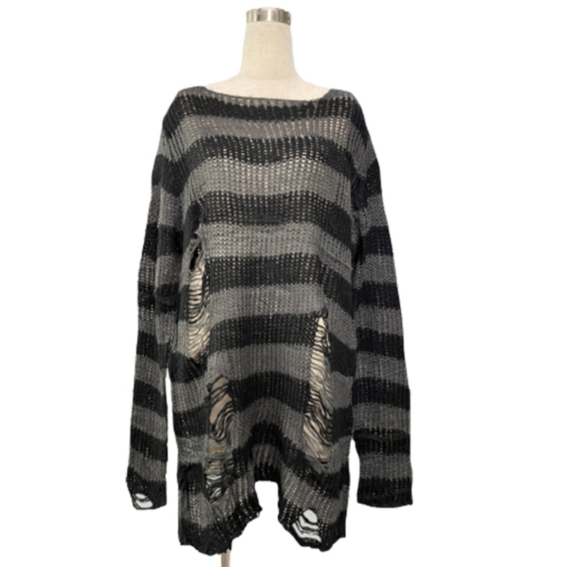 Áo Len Tay Dài Họa Tiết Sọc Thời Trang Cho Nữ