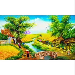 Tranh đính đá Quê Hương LV245 (108x75) chưa đính