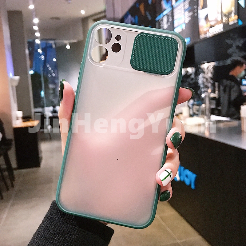 Ốp điện thoại màu nhám có nắp camera cho IPhone 11 Pro Max X XS Max XR 6 6S 7 8 Plus X