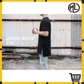 Áo thun longtee tà lệch LAYER màu đen và trắng form xẻ tà unisex streetwear