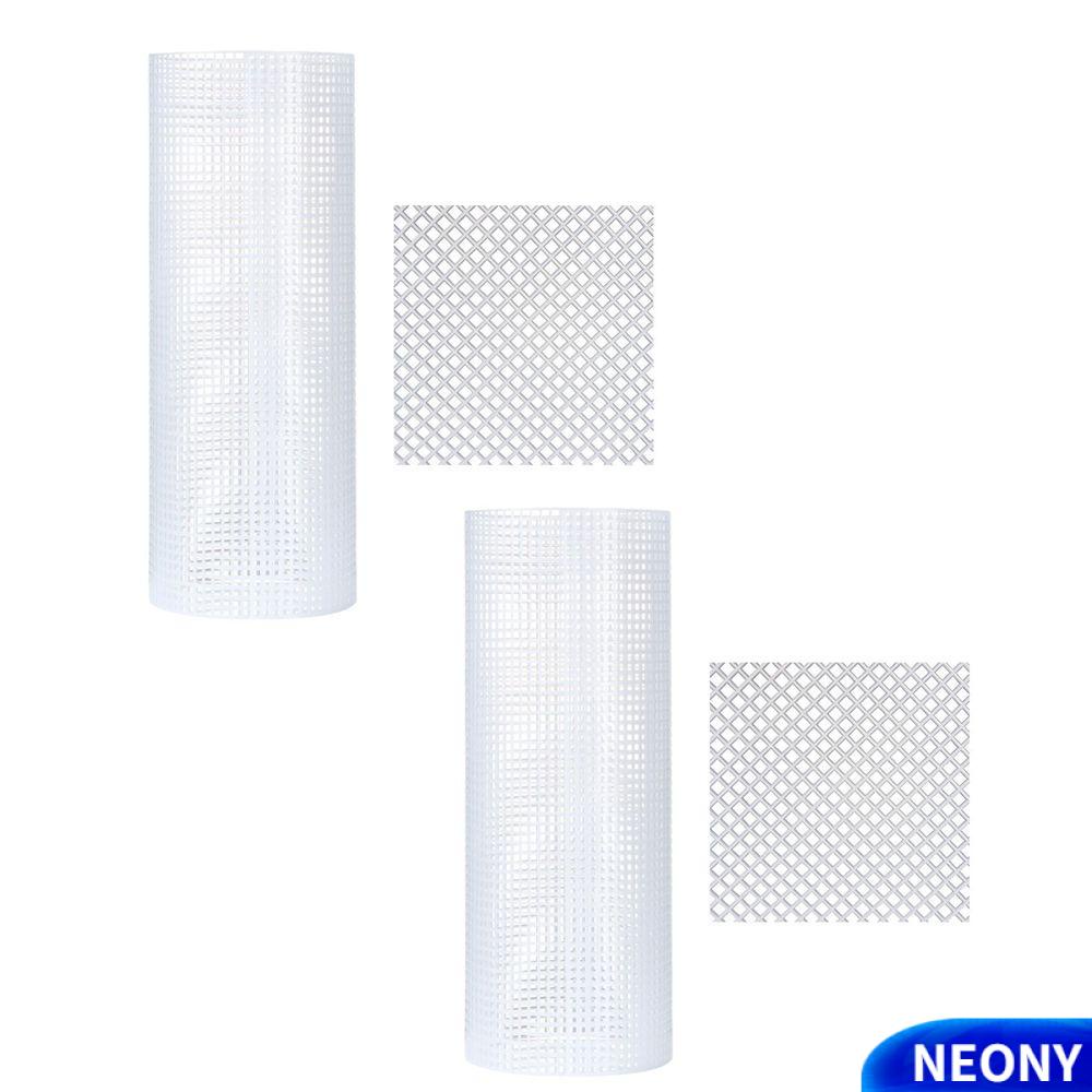 NEONY 2PCS Sewing Hook Bags DIY Bag Rug Plastic Mesh Cloth Craft Supplies Handcraft Latch Hook Bags Grid Hook Crafts Thread Hook/Multicolor