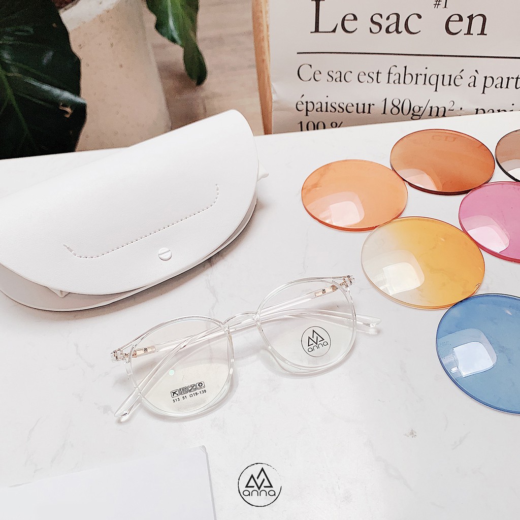 Gọng kính mắt thời trang nam nữ ANNA dáng tròn cá tính chất liệu nhựa dẻo 190HQ062 | BigBuy360 - bigbuy360.vn