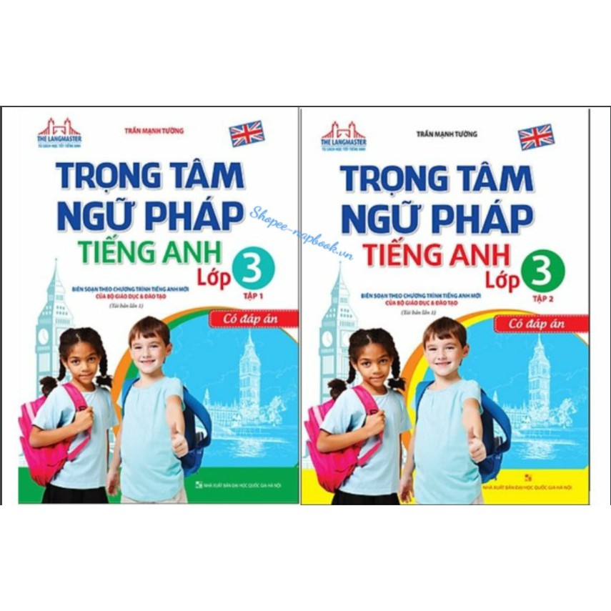 Sách - ComBo Trọng Tâm Ngữ Pháp Tiếng Anh - Lớp 3 - Tập 1 + Tập 2 (Có Đáp Án)