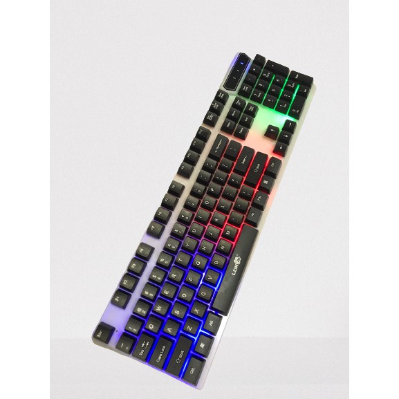 Bàn Phím LED Chuyên Game Giả Cơ Có Dây Lokai R-260 có led thiết kế ánh sáng cầu vồng chữ khắc laser cầu vồng
