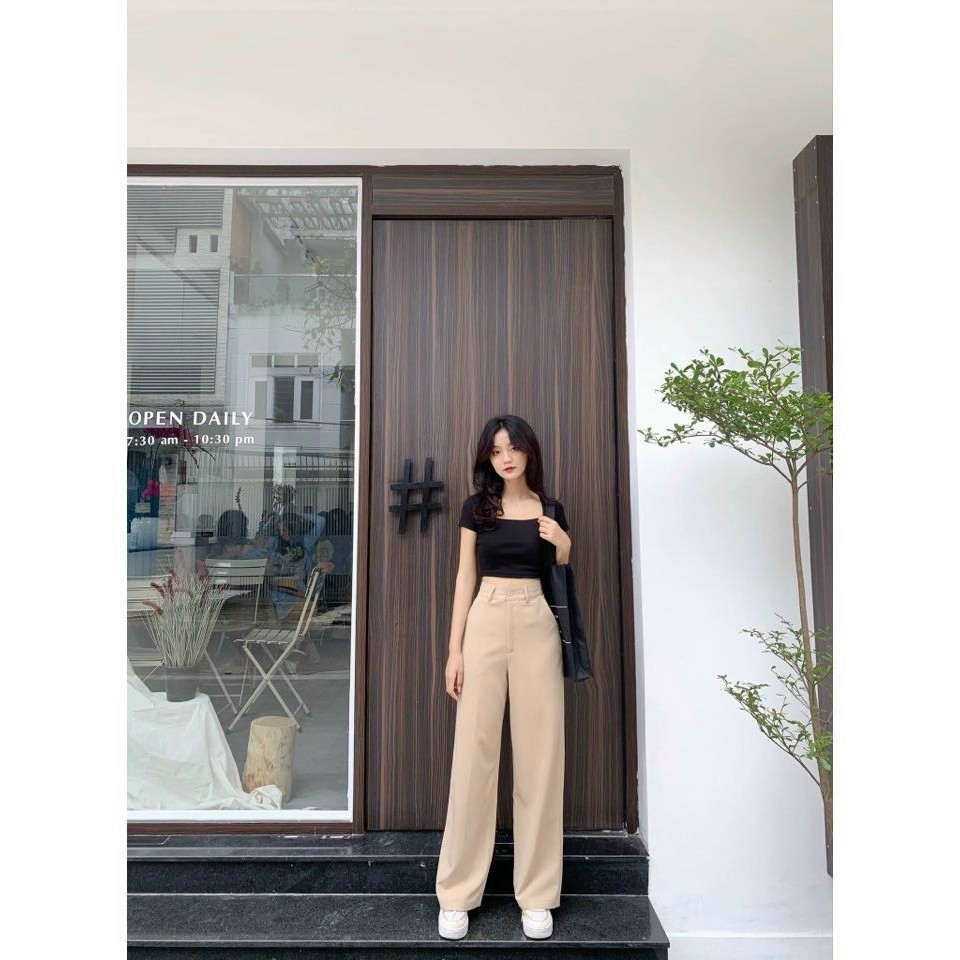 [ Cạp Cao- Tôn Dáng ] Quần culottes ống rộng suông dài chất dày lưng cao cài 1 nút siêu hot 2021 | BigBuy360 - bigbuy360.vn