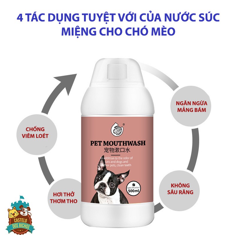 NƯỚC XÚC MIỆNG CHO THÚ CƯNG CAO CẤP HAIRBALL STARREN 500ML