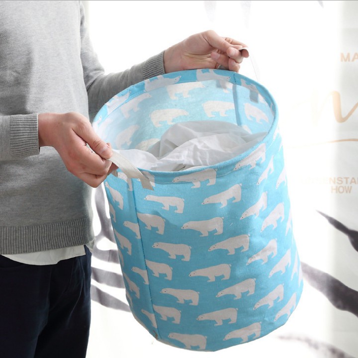 Giỏ vải đựng đồ đa năng ☀️ 𝐅𝐑𝐄𝐄𝐒𝐇𝐈𝐏☀️ Giỏ đựng đồ bằng vải cỡ lớn có thể gấp gọn chất liệu chống thấm có quai
