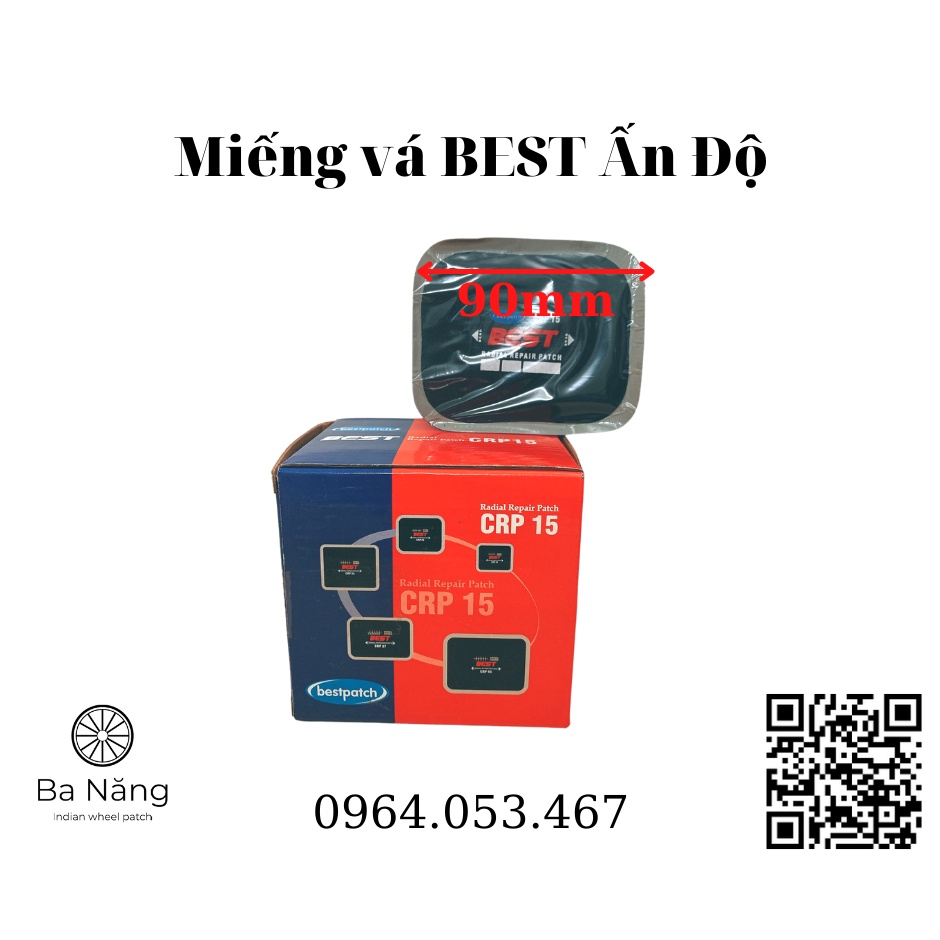 Miếng vá vỏ, vá lốp xe ôtô tải, bố kẽm BEST (CRP 33 - 125 x 100mm), dùng để vá LƯNG vỏ xe ôtô tải, máy cày