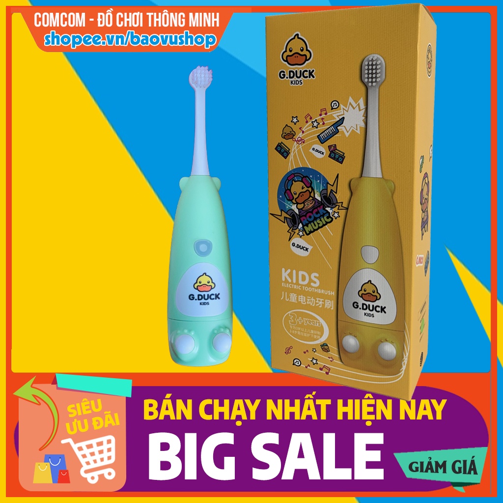 Bàn chải điện đánh răng G-DUCK cho bé từ 2 - 6 tuổi Cao Cấp chạy bằng pin tự động Làm Sạch Răng