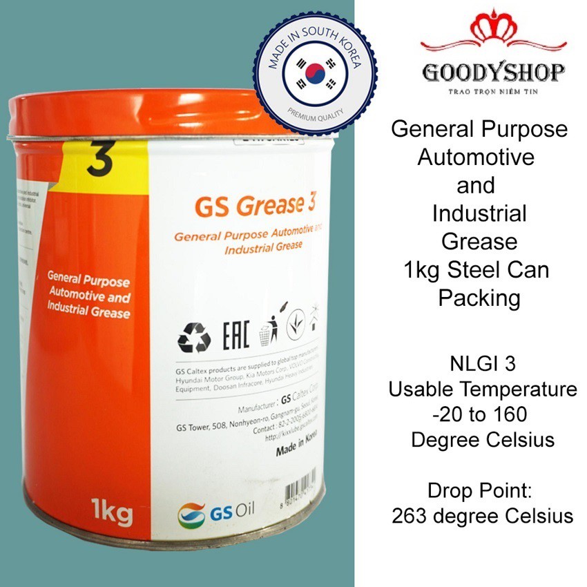 Mỡ Đa Dụng Cho Ô Tô và Các Nghành Công Nghiệp KIXX Grease NLGI 3  –1kg Goodyshop
