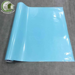 Giấy dán tường màu xanh dương - khổ 1,2m - có sẵn keo