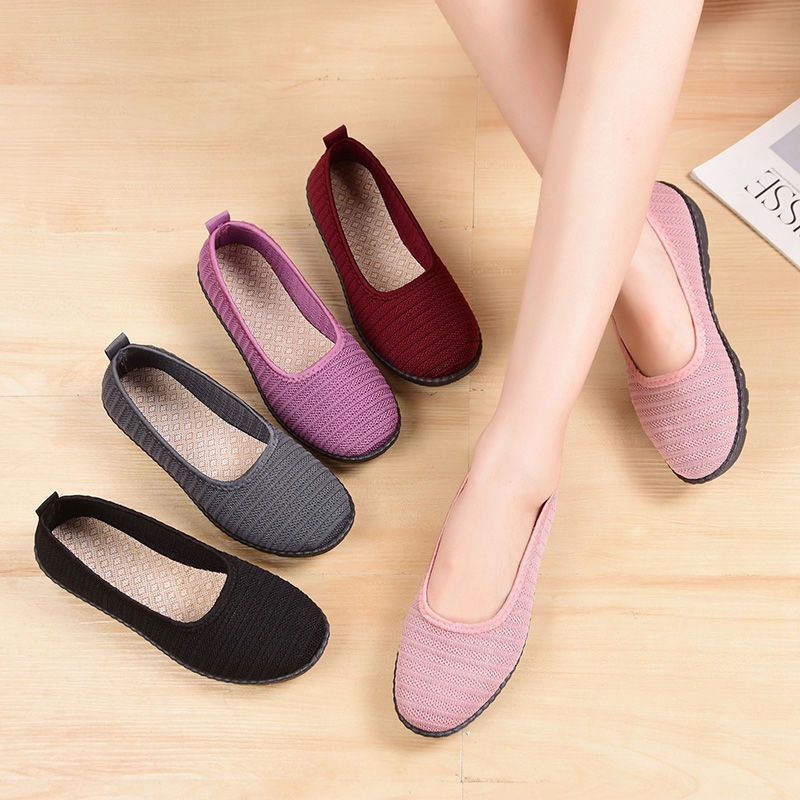Giày Búp Bê Vải Nữ Đế Bằng 2Cm Đi Bộ Cực Êm Chân Thegioigiay V288