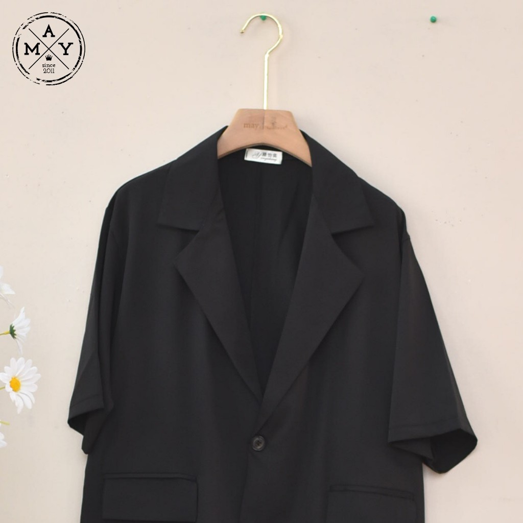 Áo Blazer Nữ Ngắn Tay MAY.SINCE2011 Thiết Kế Dáng Suông Đơn Giản, Phong Cách Cho Nữ Đi Chơi Đi Làm MAH06-0087