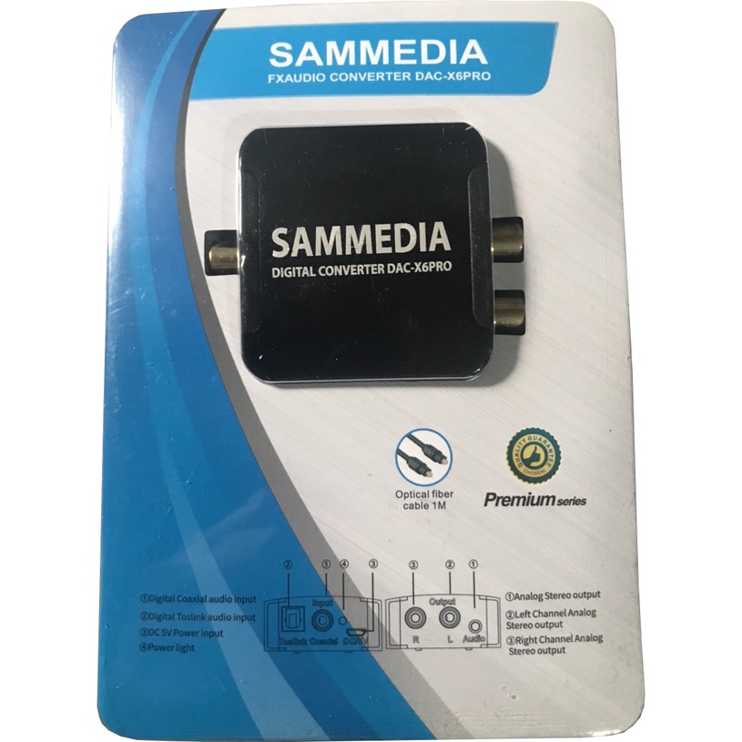Thiết bị chuyển đổi âm thanh tivi 4K(Quang học) ra Amply có cổng audio 3.5 SAMMEDIA X6Pro dùng nguồn USB âm thanh cực to