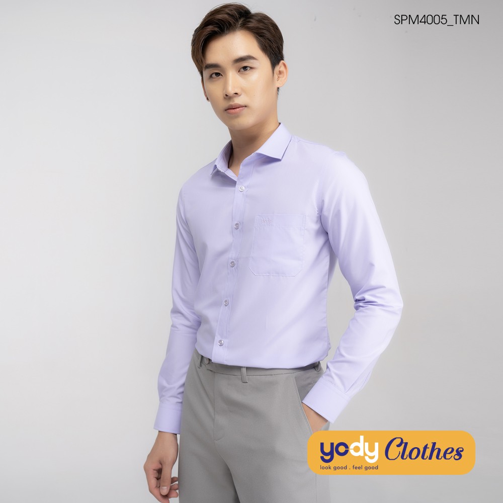 [Mã WABRYD221 giảm 10% đơn 250K] Áo sơ mi nam dài tay YODY có túi chất lụa nến cao cấp dáng ôm slimfit SPM4005 | BigBuy360 - bigbuy360.vn