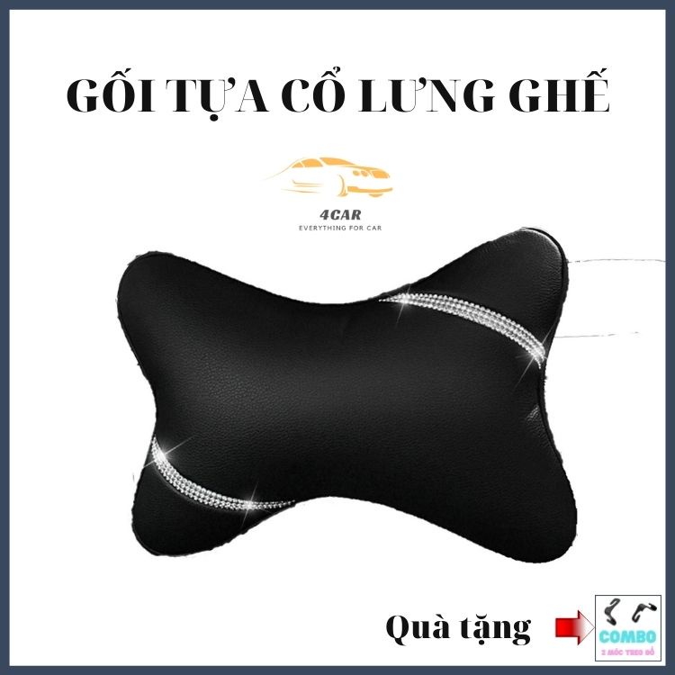 {Hàng Cao cấp}Gối tựa cổ xe hơi, Gối lót lưng ghế oto,lót tay vịn ghế trước, gối tựa lưng ghế, 4car