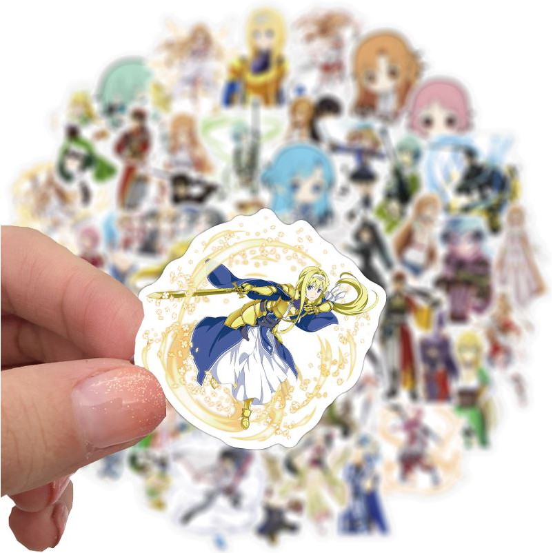 Sticker New Anime Sword Art Online nhựa PVC không thấm nước, dán nón bảo hiểm, laptop, điện thoại, Vali,xe #208