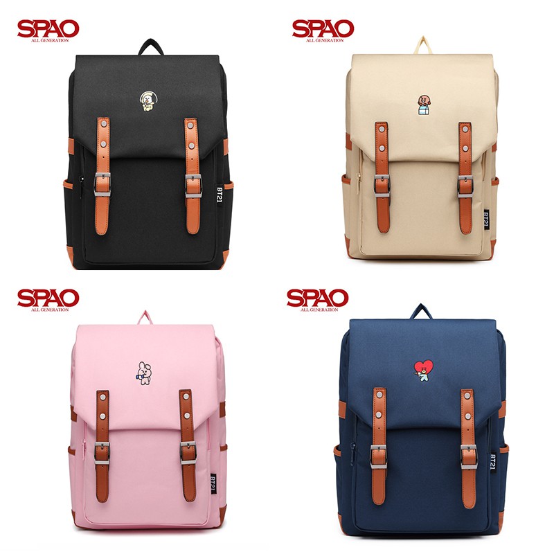 SPAO BTS Ba Lô Đi Học Nhiều Màu Phong Cách Hàn Quốc Bt21