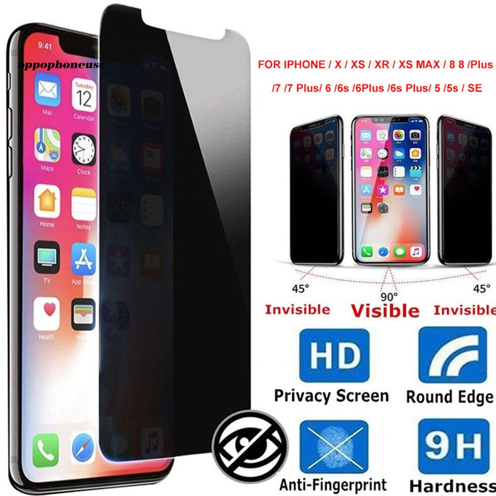 Kính Cường Lực 9h Chống Nhìn Trộm Bảo Vệ Riêng Tư Cho Iphone X Xs Xr 8 / 7 / 6 / 6s Plus