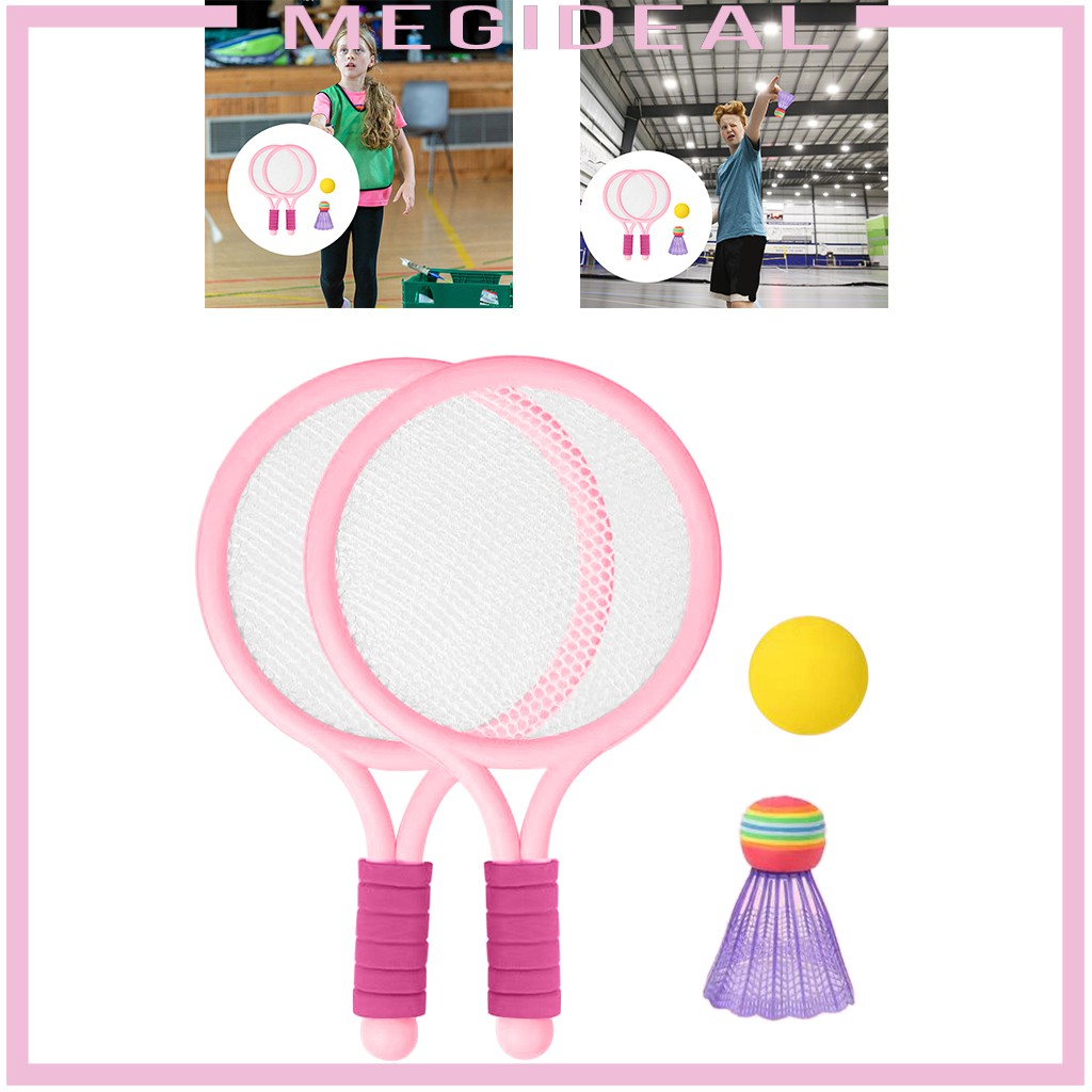 Bộ Vợt Cầu Lông / Tennis Đồ Chơi Dễ Cầm Tay Nhiều Màu Sắc Vui Nhộn Cho Bé Chơi Thể Thao Ngoài Trời / Bã