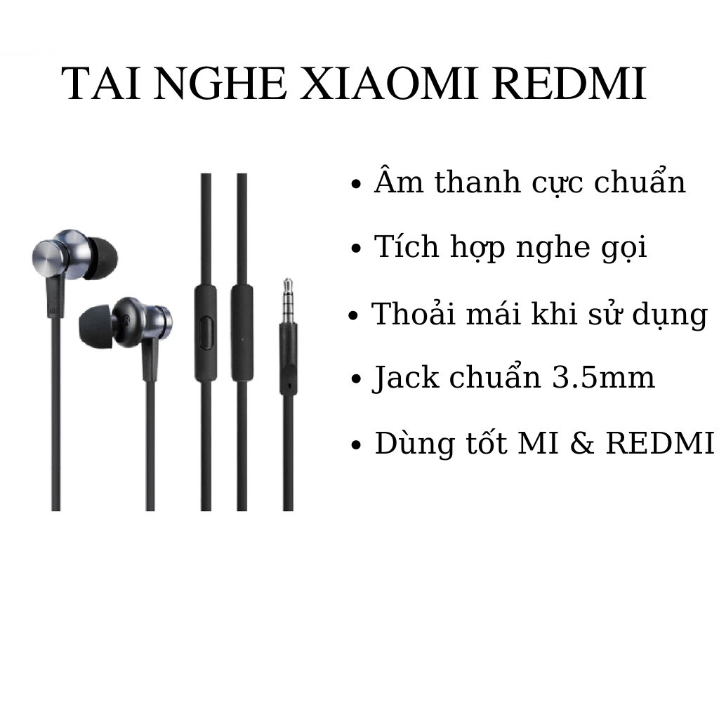 Tai nghe nhét tai cách âm Xiaomi Piston Lite 2017 jack 3.5mm có mic vỏ nhôm nguyên khối Black [ Bốp Store New ]