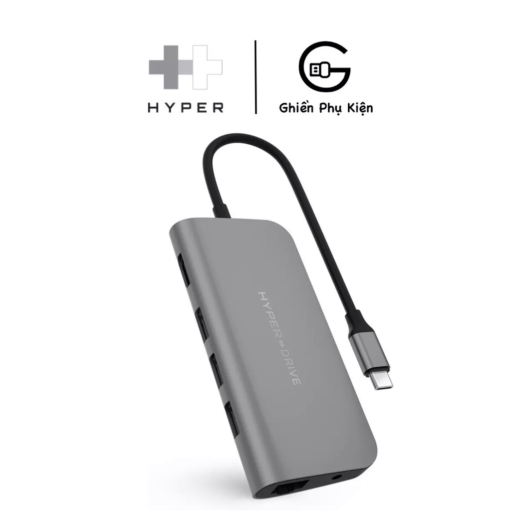 Cổng Chuyển HyperDrive Power 9-in-1 USB-C Hub For iPhone, Macbook, Ultrabook, Devices - HD30F