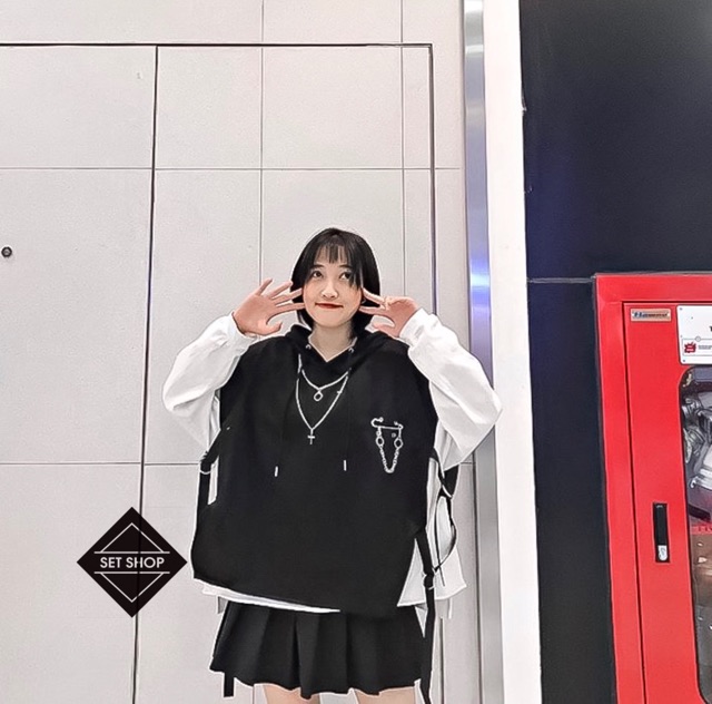 Set hoodie ghile phối sweater full phụ kiện | BigBuy360 - bigbuy360.vn