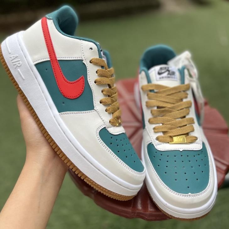 Giày Air Force 1 GC Xanh đỏ_Giày Sneaker AF1 Gc Xanh Đỏ phối đồ nam nữ siêu hot
