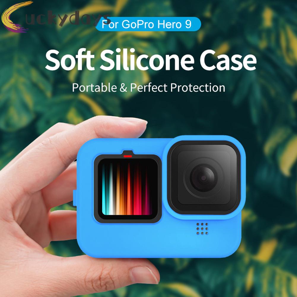 Vỏ bảo vệ bằng silicon màu đen kèm nắp ống kính cho GoPro Hero 9
 | BigBuy360 - bigbuy360.vn