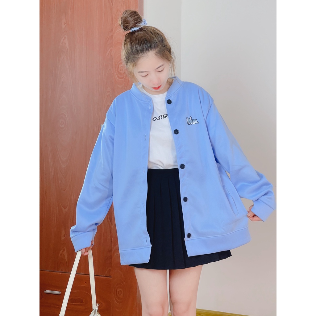 Áo khoác cardigan nữ thêu hình cún dễ thương phong cách Hàn Quốc - 4YOUNG FASHION