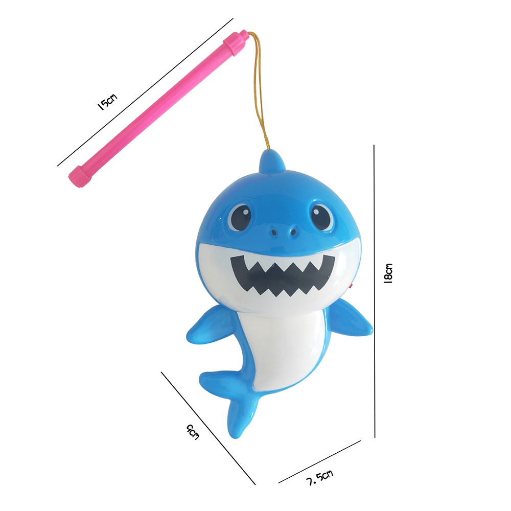 【Fast Delivery】 Shark Baby Lantern Baby Shark Singing Luminous Net Red Lantern Shark a Family Mid-Autumn Portable Lantern 【Veemm】