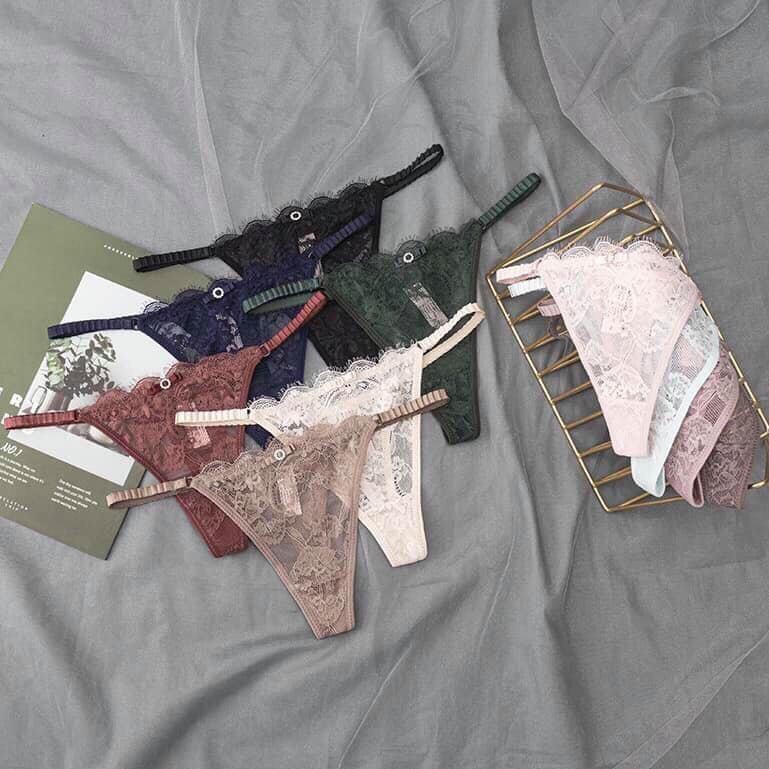 Quần Lót Nữ Lọt Khe Dây Hông Phối Ren Xuyên Thấu Sexy Quyến Rũ  MS8001