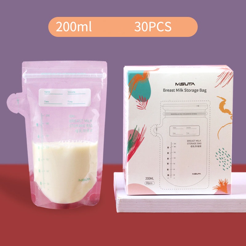 Túi trữ sữa Misuta 200ml, hộp 30 túi có vòi
