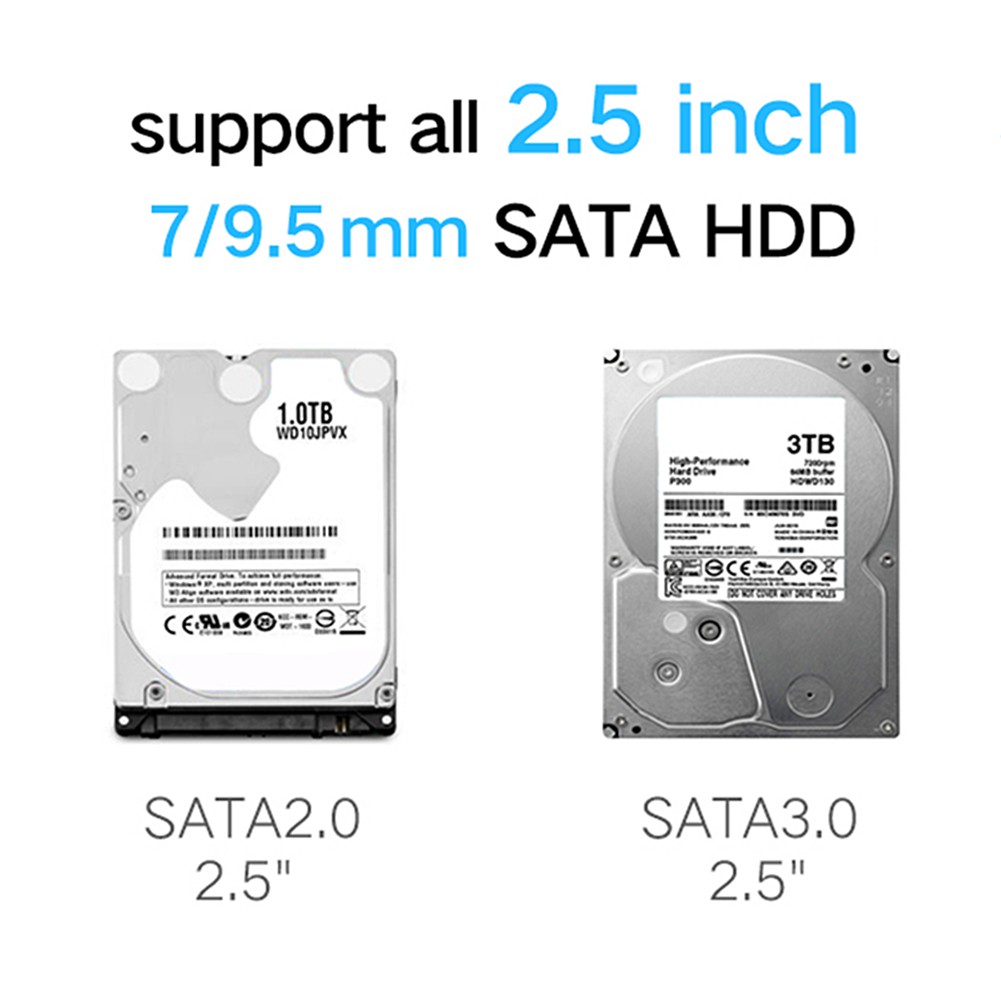 2.5 Inch USB3.0 SDD / HDD Aluminum Alloy SATA3.0 External Hard Disk Drive