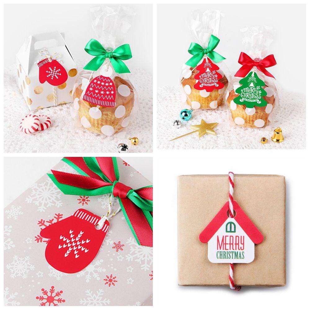 Bộ 50 Miếng Dán Trang Trí Túi Kẹo Hình Ngôi Sao &amp; Ông Già Noel DIY