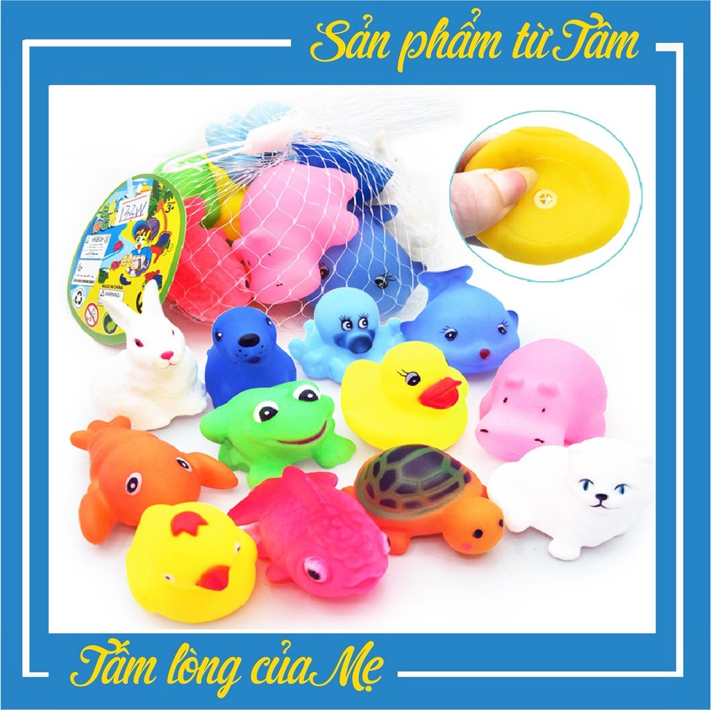 Đồ Chơi Nhà Tắm Con Thú Mềm Bóp Kêu Chút Chít Dễ Thương (giao hình ngẫu nhiên)