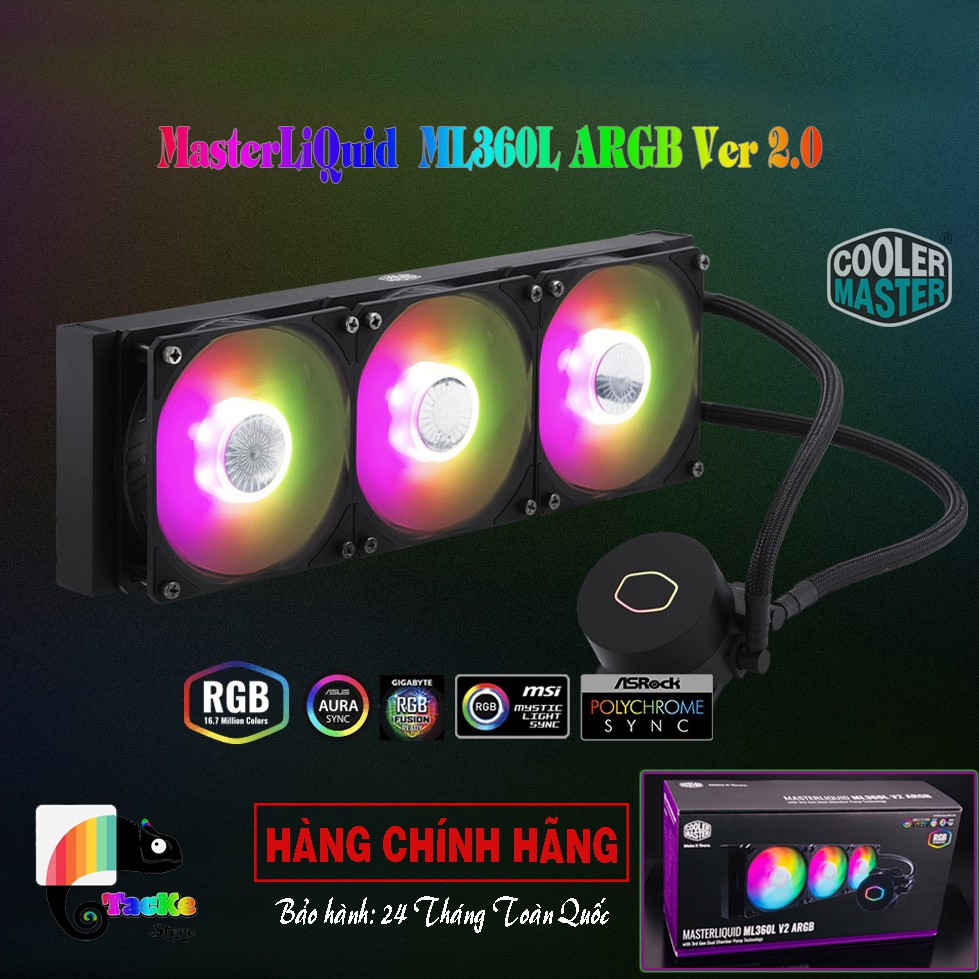 Tản nhiệt nước CPU Cooler Master ML360L V2 ARGB I MasterLiQuid CoolerMasster ML 360L V2 ARGB MLW-D36M-A18PA-R2