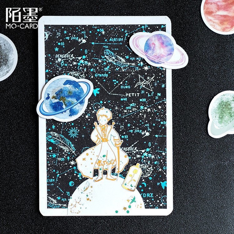 Hộp 45 Nhãn dán sticker Hành tinh tím trang trí sổ tay bullet journal M124