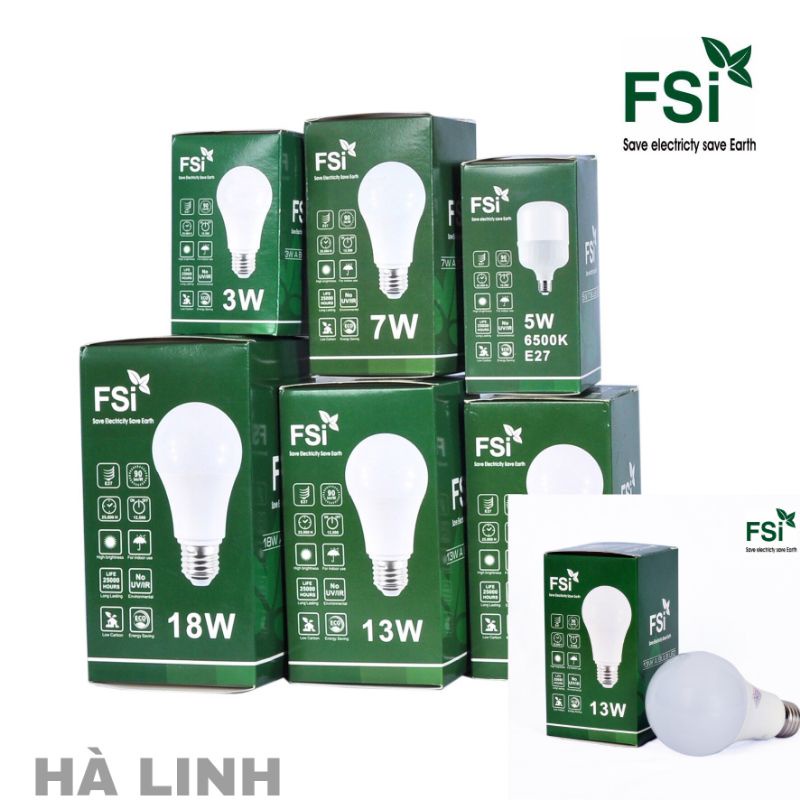 Bóng đèn LED tròn /bóng led bulb 3w 5w 7w 9w 13w 18w 220v FSI siêu tiết kiệm điện