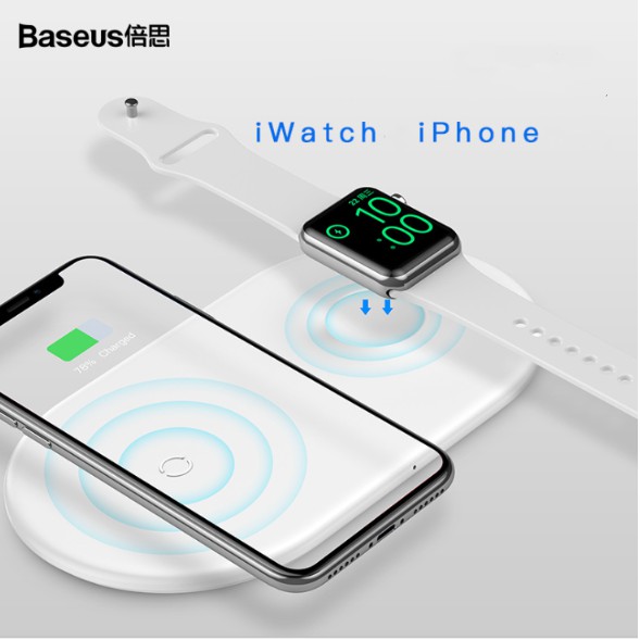 Sạc không dây 2in1 Baseus cho Apple Watch Iphone và Android