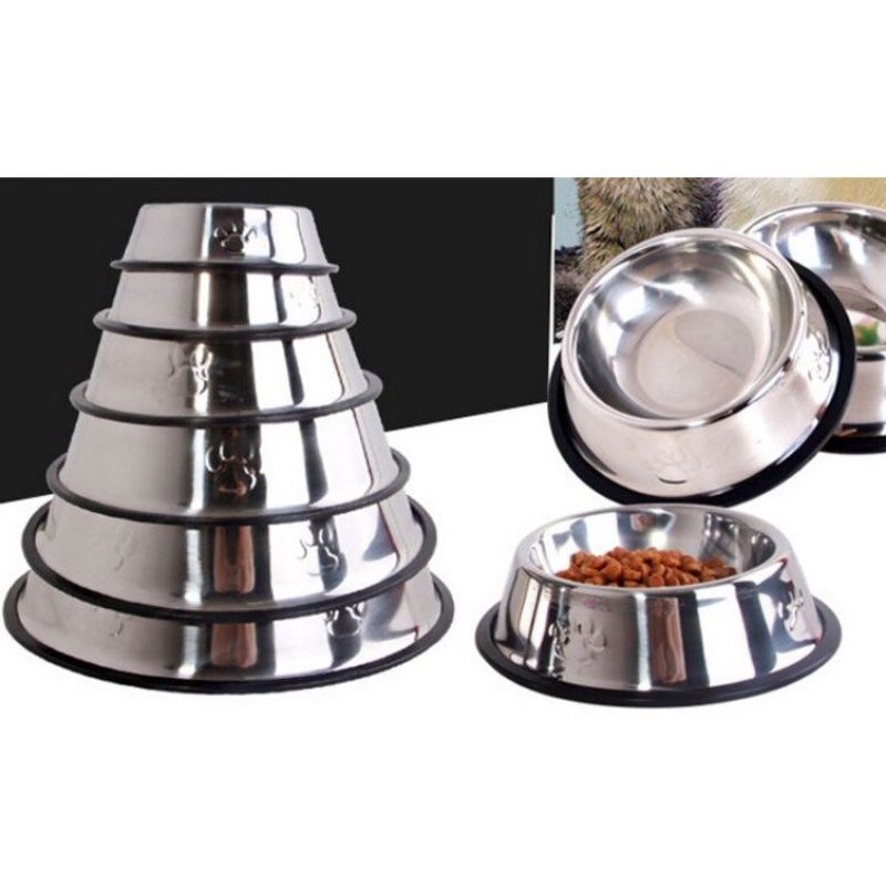 Bát ăn inox trơn cho thú cưng
